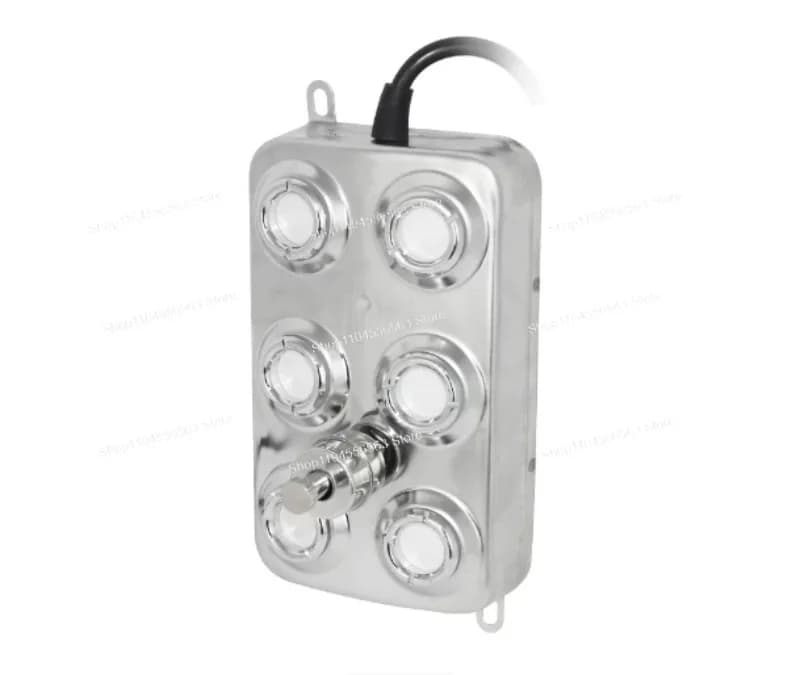 Atomizzatore Industriale a Ultrasuoni DC36-48V a 6 Testine, Umidificatore Nebulizzatore in Acciaio Inossidabile per Macchina Nebbia per Laghetto (Senza Alimentatore)