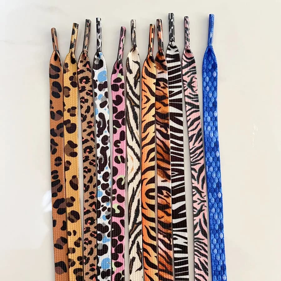 High Quality Classic Leopard Print Shoelaces Women Men Fashion Zebra Pattern Flat Laces For Sport Canvas Sneakers Shoes Strings