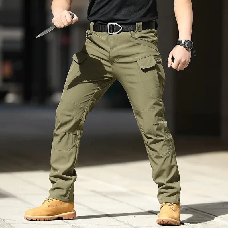 Men'S Tactical Cargo Pants - Softshell, Stretchy Fabric, Multiple Pockets, Button Fly, No Belt, All-Season Outdoor Training Pant