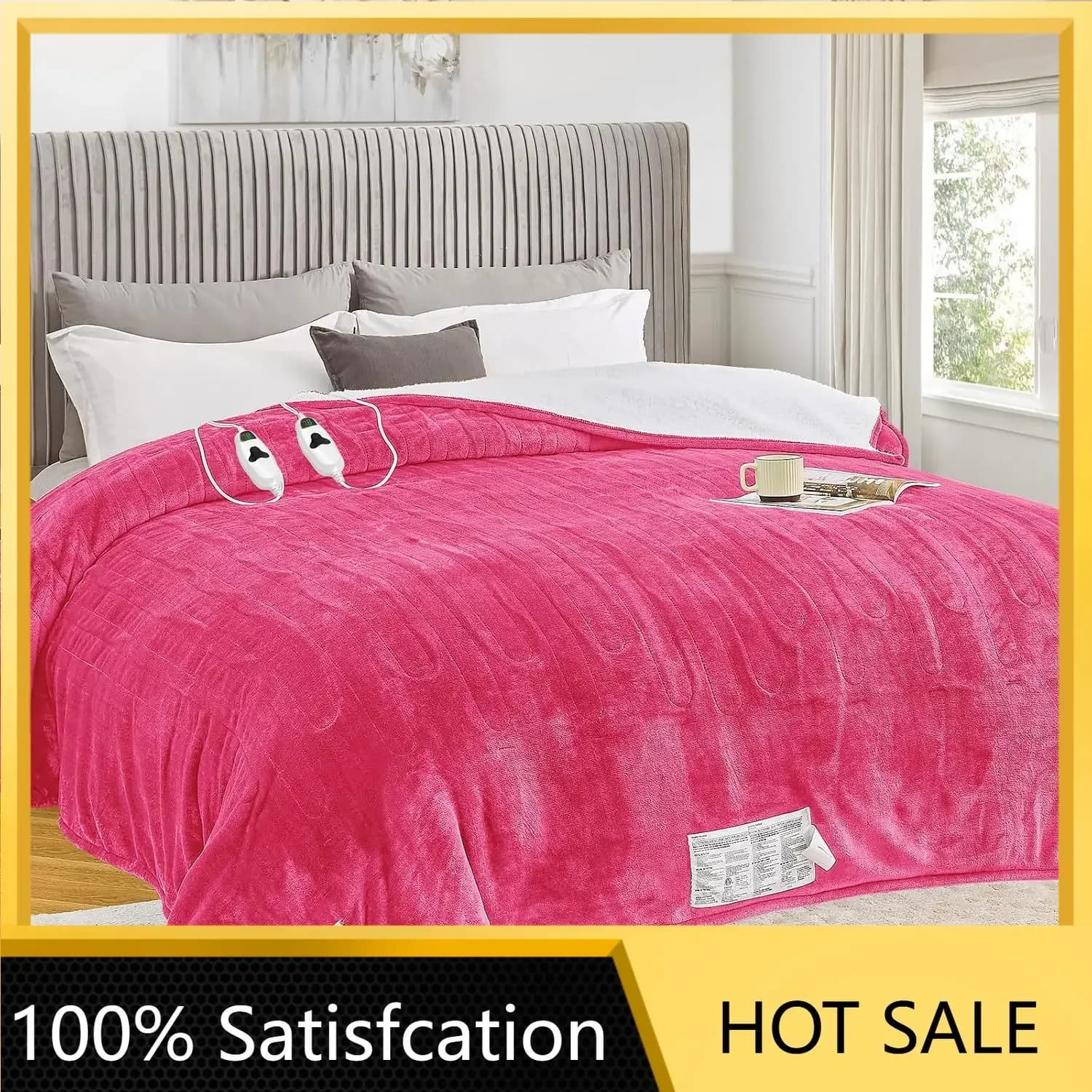 Heated Blanket Electric King Size 100"X90" Dual Control, Heating Blanket with 10 Levels 8 Hours Auto-Off, Fleece Soft Gifts for