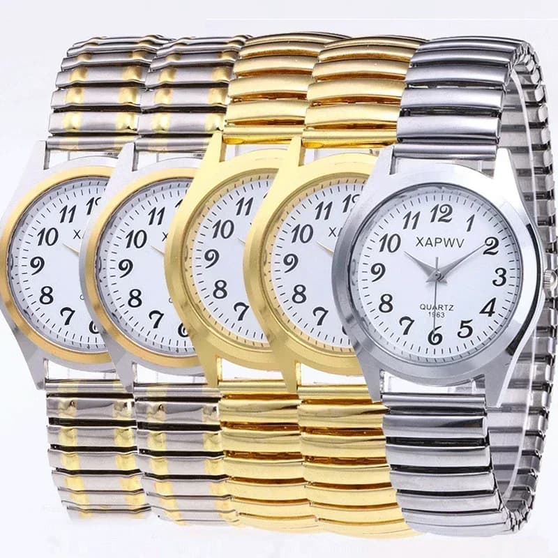 1 pcs classic vintage business woman elastic gold ribbon quartz watch lovers tide bracelet watches gifts for office party