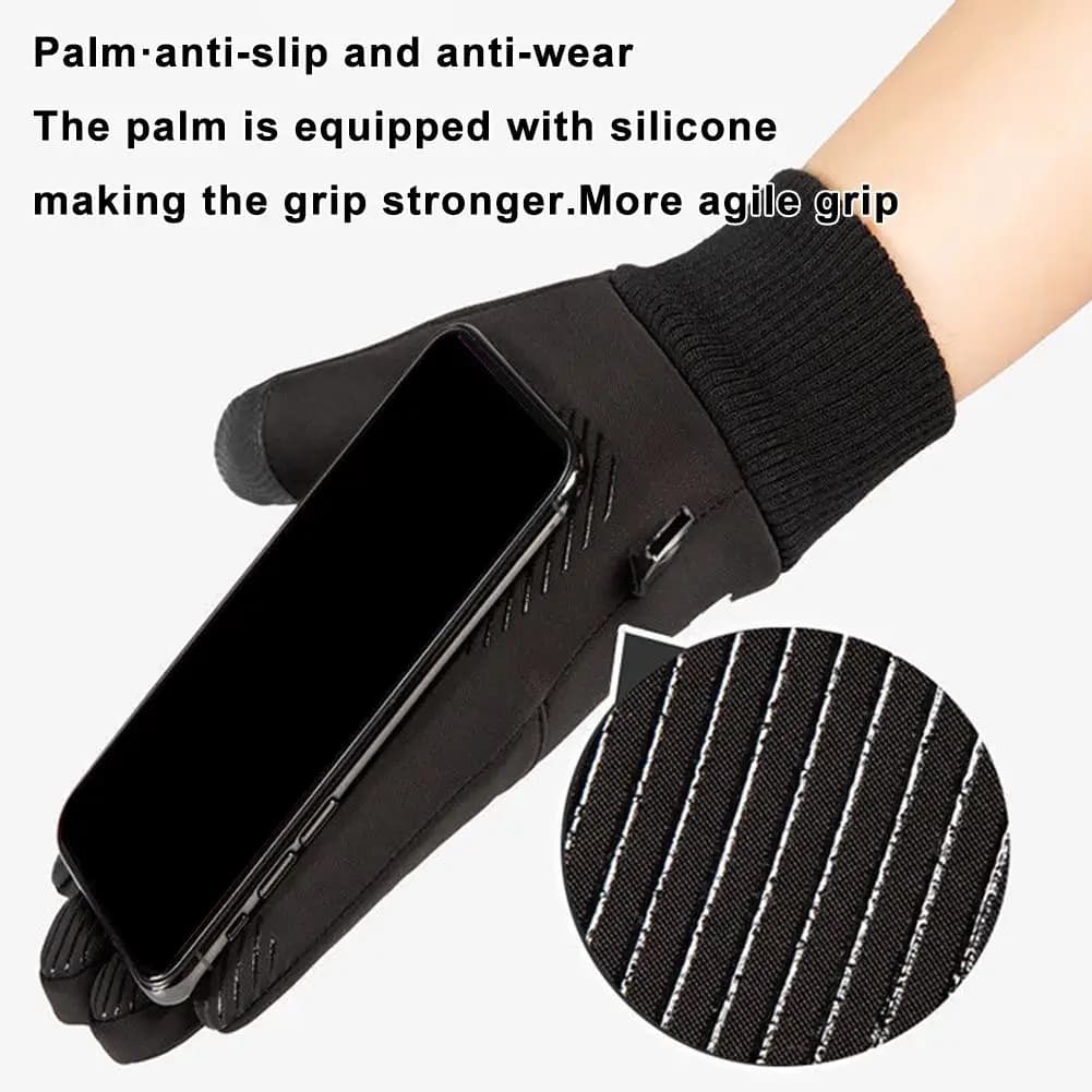 Guanti da ciclismo invernali Guanti da sci touch antiscivolo Guanti touchscreen caldi con tasca impermeabile e foderati in pile