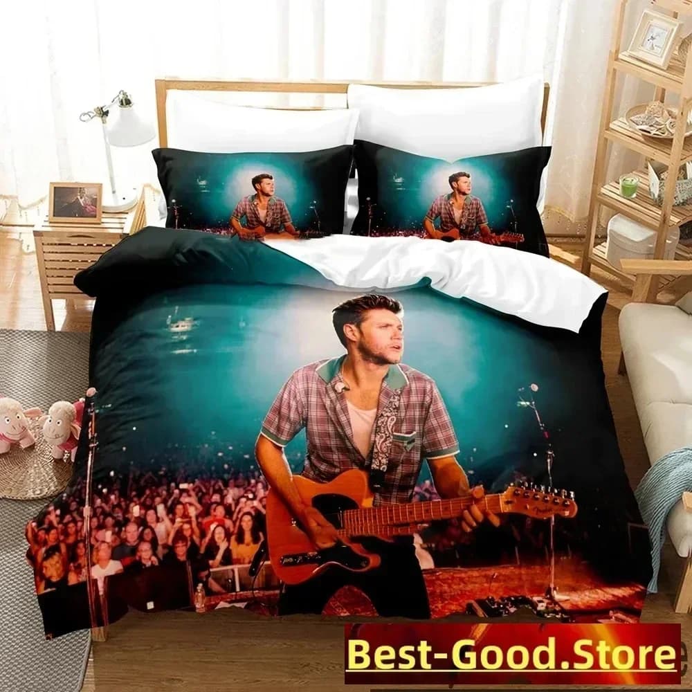 Set di biancheria da letto con stampa 3D di Niall Horan, per ragazzi e ragazze, copripiumino, federa, letto singolo, matrimoniale, king size, per ragazzi, adulti, tessuti per la casa