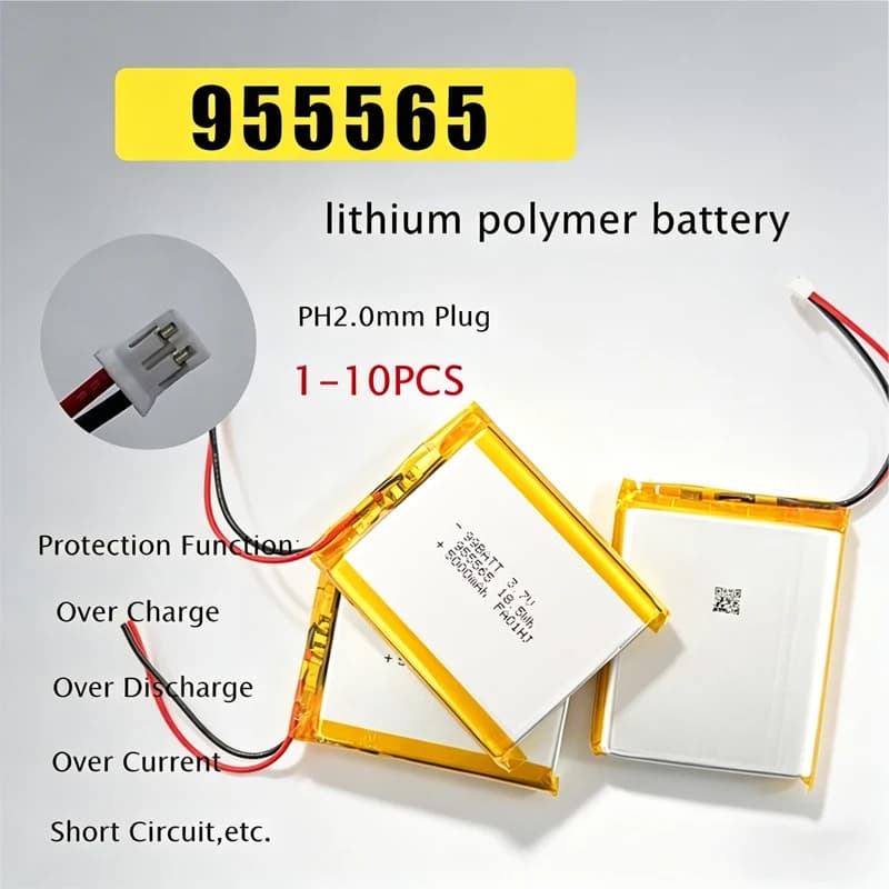 955565 3.7V 5000mAh 955465 Rechargeable Lithium Polymer Battery Li-Po PH 2.0mm 2pin Plug for Tablet Power Bank GPS Locator DVD
