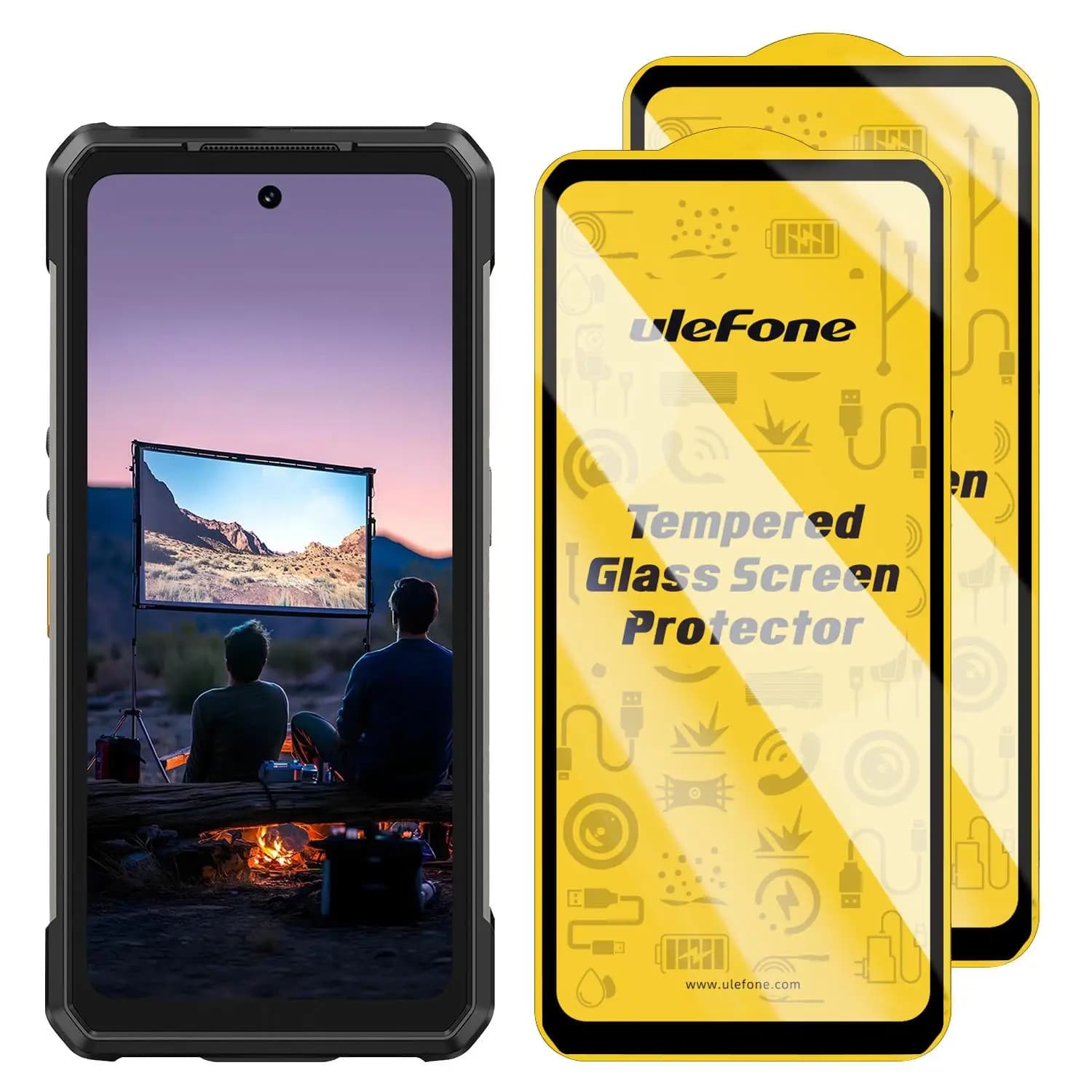 Pellicola Protettiva in Vetro Temperato Anti-Impronta 9H HD per Ulefone Armor 34 Pro Projector, Confezione da 2 Pezzi