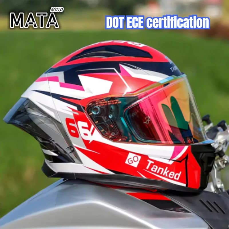 Tanked Motorcycle Helmet Challenger Full Helmet Imitation Racing Motocross Safety Helmet Unisex All-season Riding DOT ECE