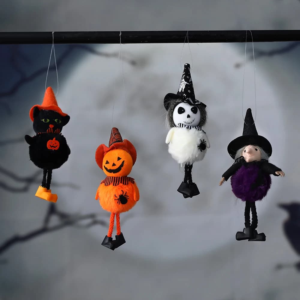 Bambola di Halloween ciondolo appeso ornamento strega zucca gatto nero albero all'aperto festa Prop regalo per bambini decorazioni per la casa decorazione di Halloween