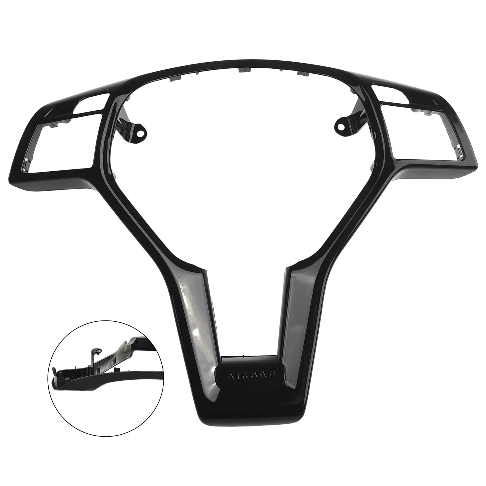 1 pcs Trim Steering Wheel Cover Black Polish For Mercedes For Benz W204 W212 CE 12-14 Covering Decoration For Mercedes For Benz E-CL