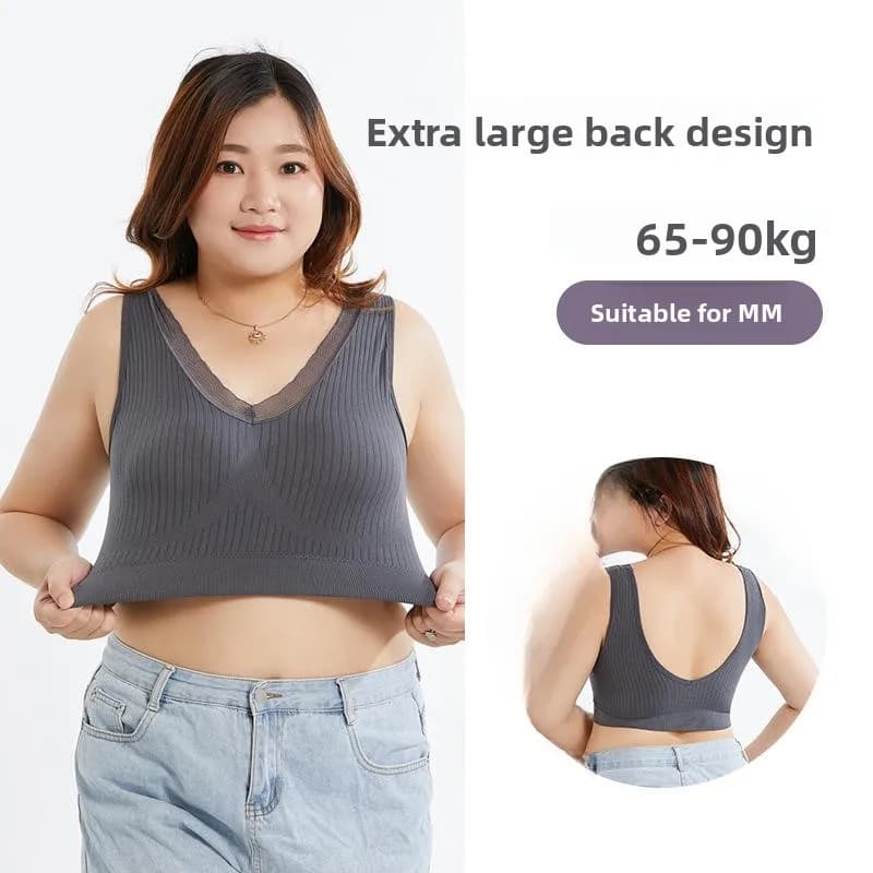 Reggiseno Bralette in Pizzo Plus Size Senza Ferretto da Donna, Stile Gilet, Coppe Pieno Contenimento, Traspirante, Confortevole, Premaman, Senza Cuciture, Anti-trasparenza