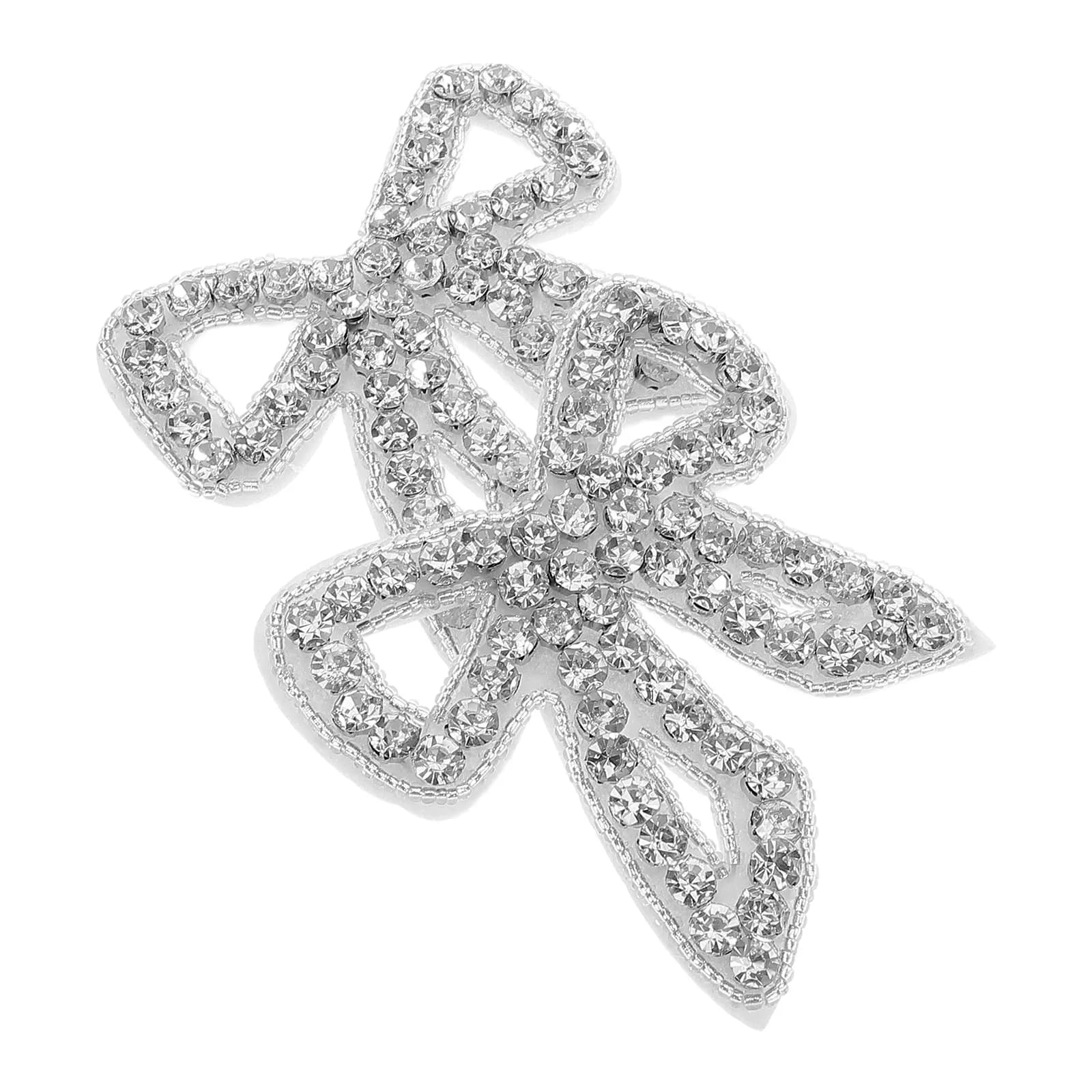 2 Pezzi di Lusso Fiocchi in Strass Termoadesivi, Decorazioni in Cristallo per Cinture da Sposa, Abiti, Jeans, Fai da Te, Decorazioni Moda