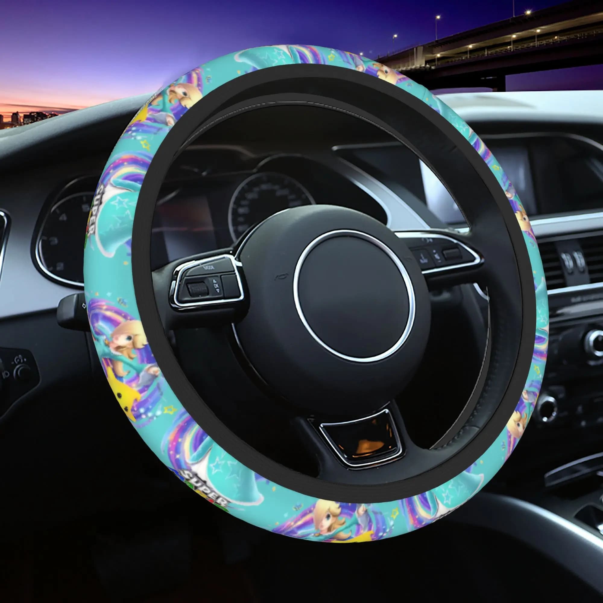Coprivolante per Auto 37-38 cm Rosalina Marios Galaxy Movie Antiscivolo Intrecciato Accessori Auto