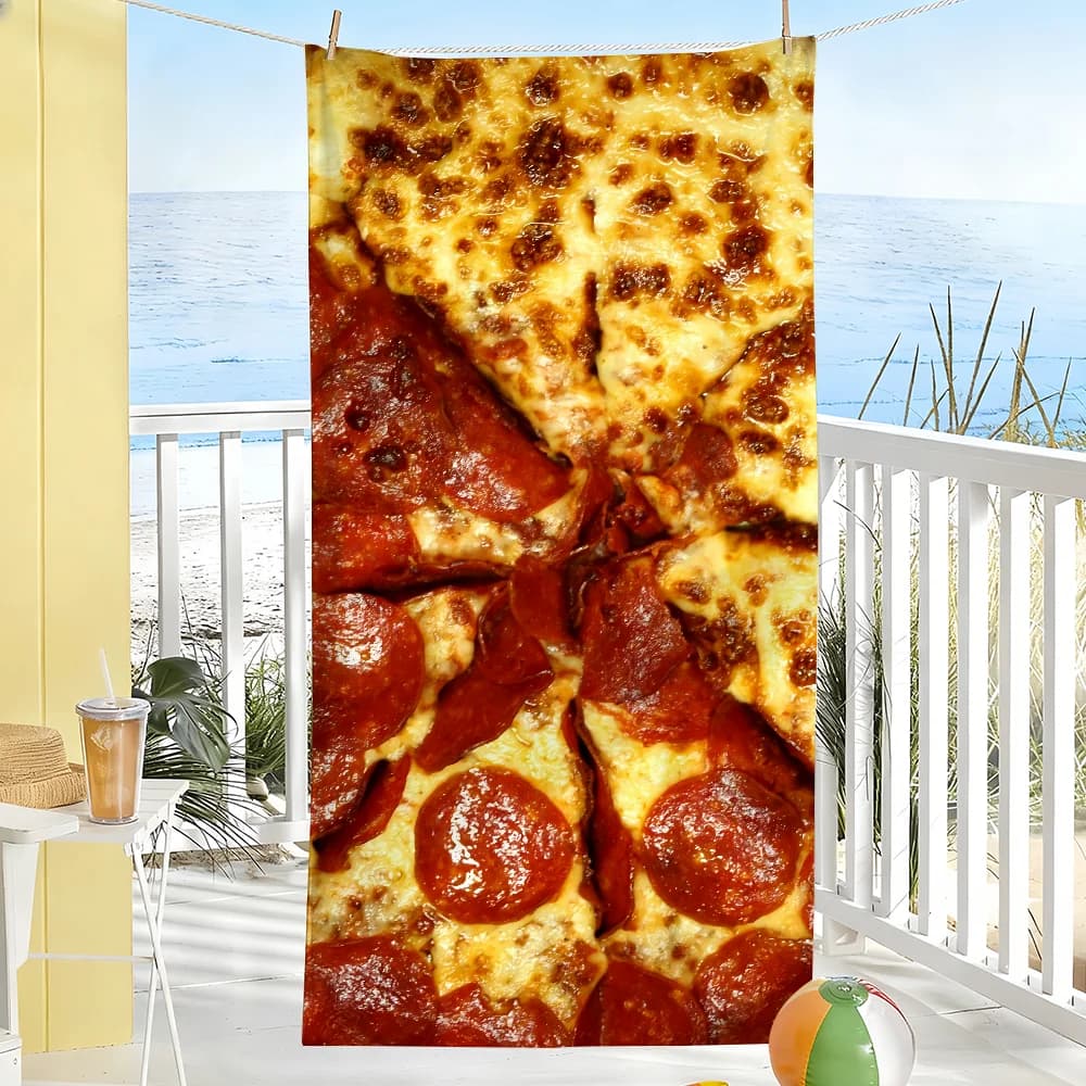 Asciugamano divertente a forma di pizza messicana/taco/tortilla, morbido, ideale come regalo per piscina, viaggi, palestra, doccia, campeggio, sport, ad asciugatura rapida, grande, per la spiaggia.