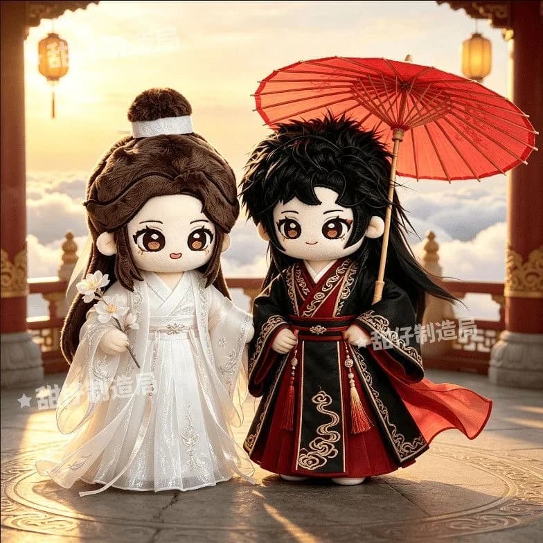 Flower City Xie Lian Fan Attribute Tian Guan Blessing Original Peripheral Gift 20cm Cosplay Cotton Doll Red Dress Design