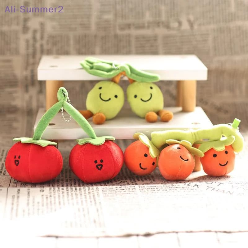 {Summer2} 1 Pezzo Nuovo Ciondolo Peluche a Forma di Pomodoro Oliva, Simpatico Giocattolo a Forma di Verdura, Bambola a Tre Frutti, Decorazione per Borsa, Portachiavi, Zaino