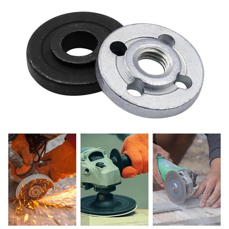 Kit esterno interno dado flangiato dadi di bloccaggio in acciaio inossidabile accessori per utensili elettrici per smerigliatrice angolare da 2 pezzi