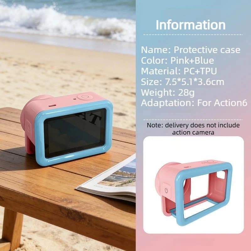 For DJI Action 6 Camera Frame Protective Case Adapter Cover Anti-fall Quick-Release Design TPU Rabbit Cage Hard Case Cover