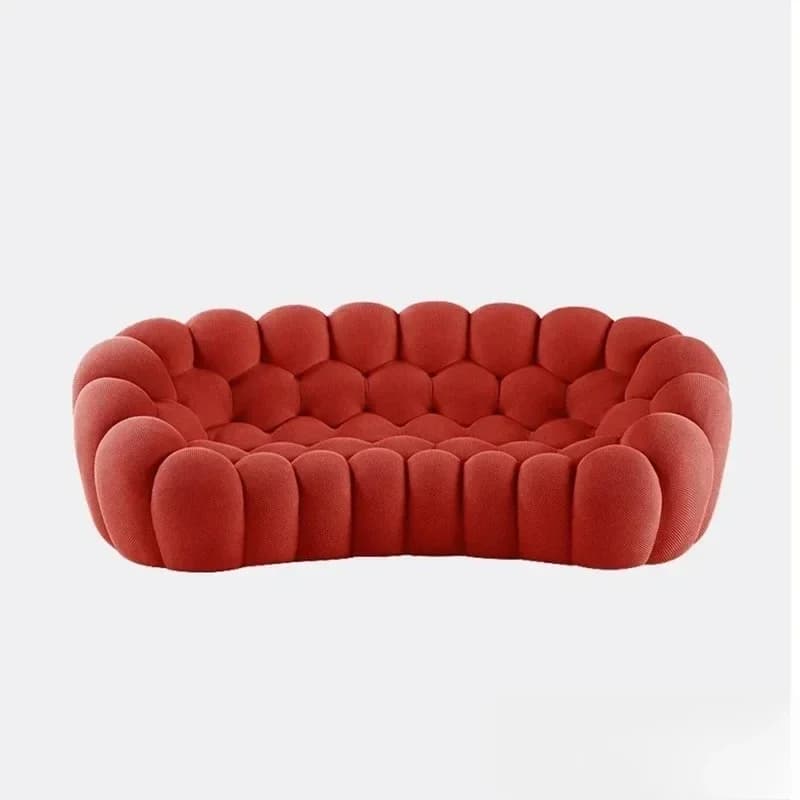 Divano Curvo Cloud, Elegante Divano di Design in Tessuto, Set di Divani in Tessuto Soffice, Divano Modulare a Forma di Pallone da Calcio per Arredamento Soggiorno