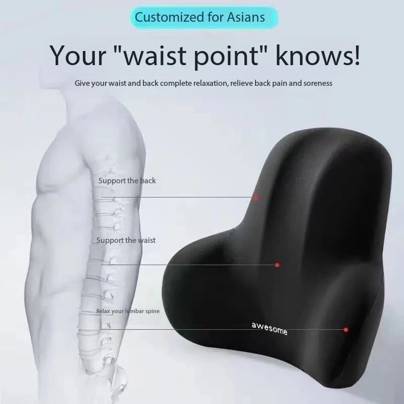 Cuscino per il Collo e Supporto Lombare in Memory Foam Traspirante per Auto, per Alleviare il Dolore e il Comfort, Poggiatesta per Sedile Auto