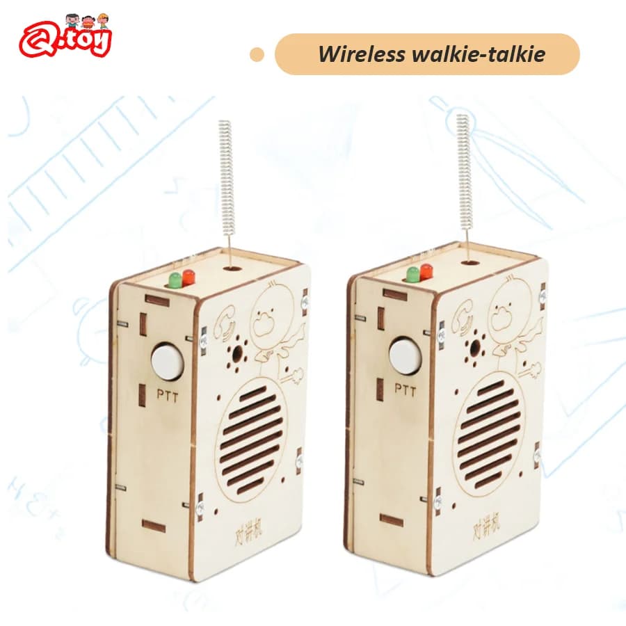 Modello di walkie-talkie wireless fai-da-te Giocattoli scientifici Kit di strumenti sperimentali per bambini Apprendimento Educazione Giochi di puzzle in legno