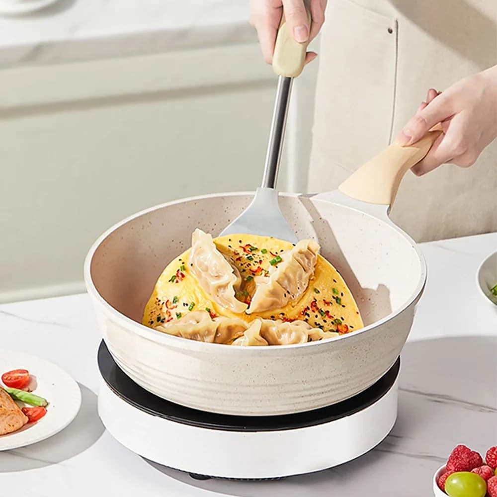 COOKER KING Non soiled pan, non-stick pan, flat bottom pan, panInduction cooker for frying vegetables, applicable gas cooker