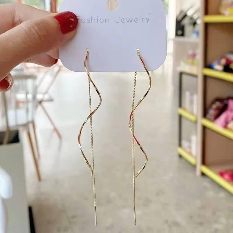 Simple Versatile Women Long Tassel Earrings With Fashionable Long Chain Design For Parties Weddings Gifts For Women