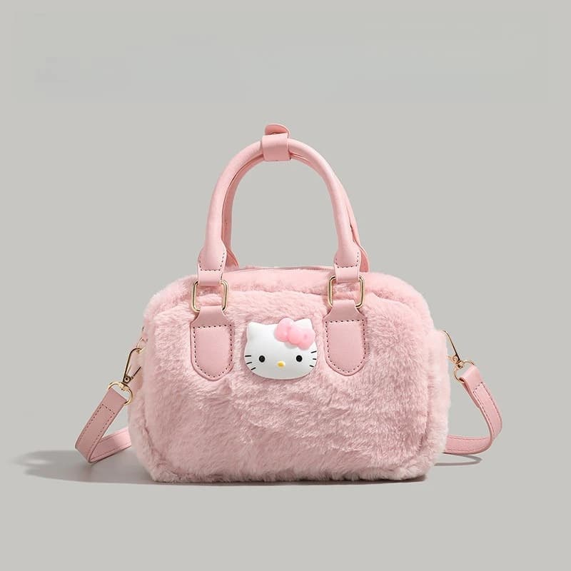 New Cute Hello Kitty Cartoon Handbag Crossbody Bag Versatile Texture Autumn Winter Niche Square Large Capacity Kawaii Pink Bags