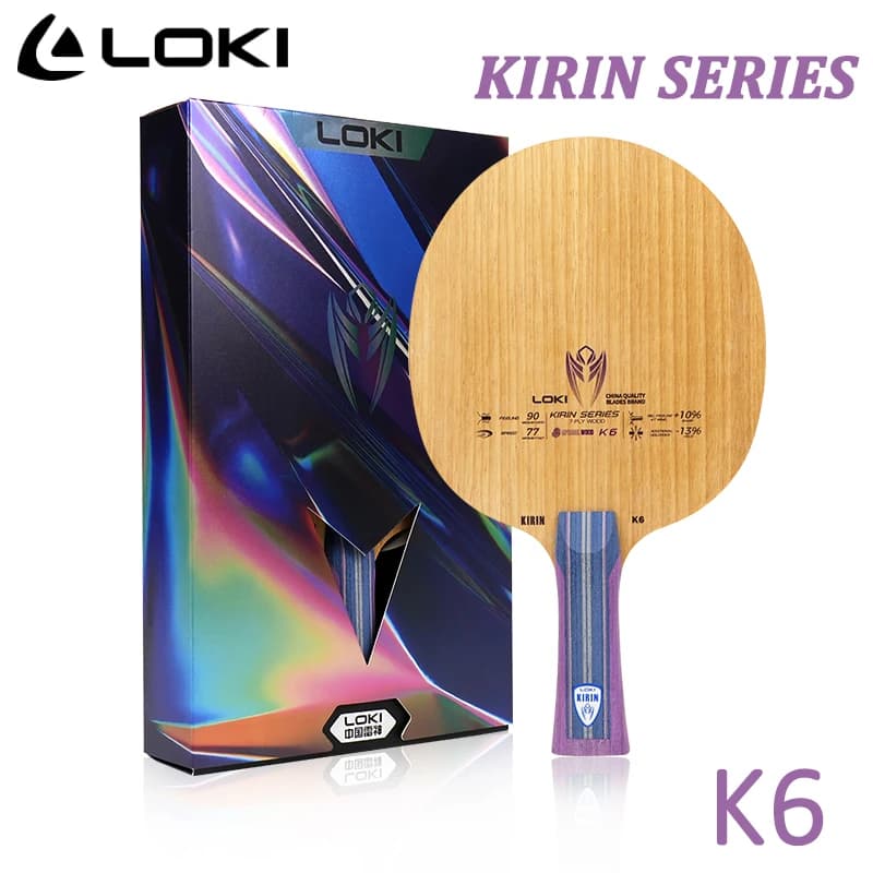 Racchetta da Ping Pong LOKI K6, 7 Strati in Legno Puro, Attacco Veloce OFF+, per Tutti i Giocatori FL/CS 79-84g