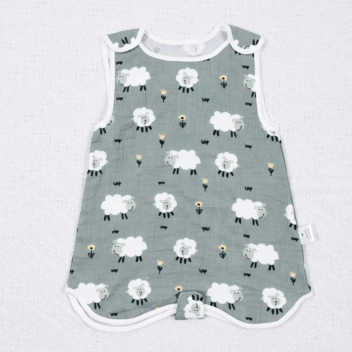 Kangobaby # My Soft Life # New Footwear Bag in Breathable Cotton Mosss Sleeveless for Kids, Super Comfortable Baby Vest