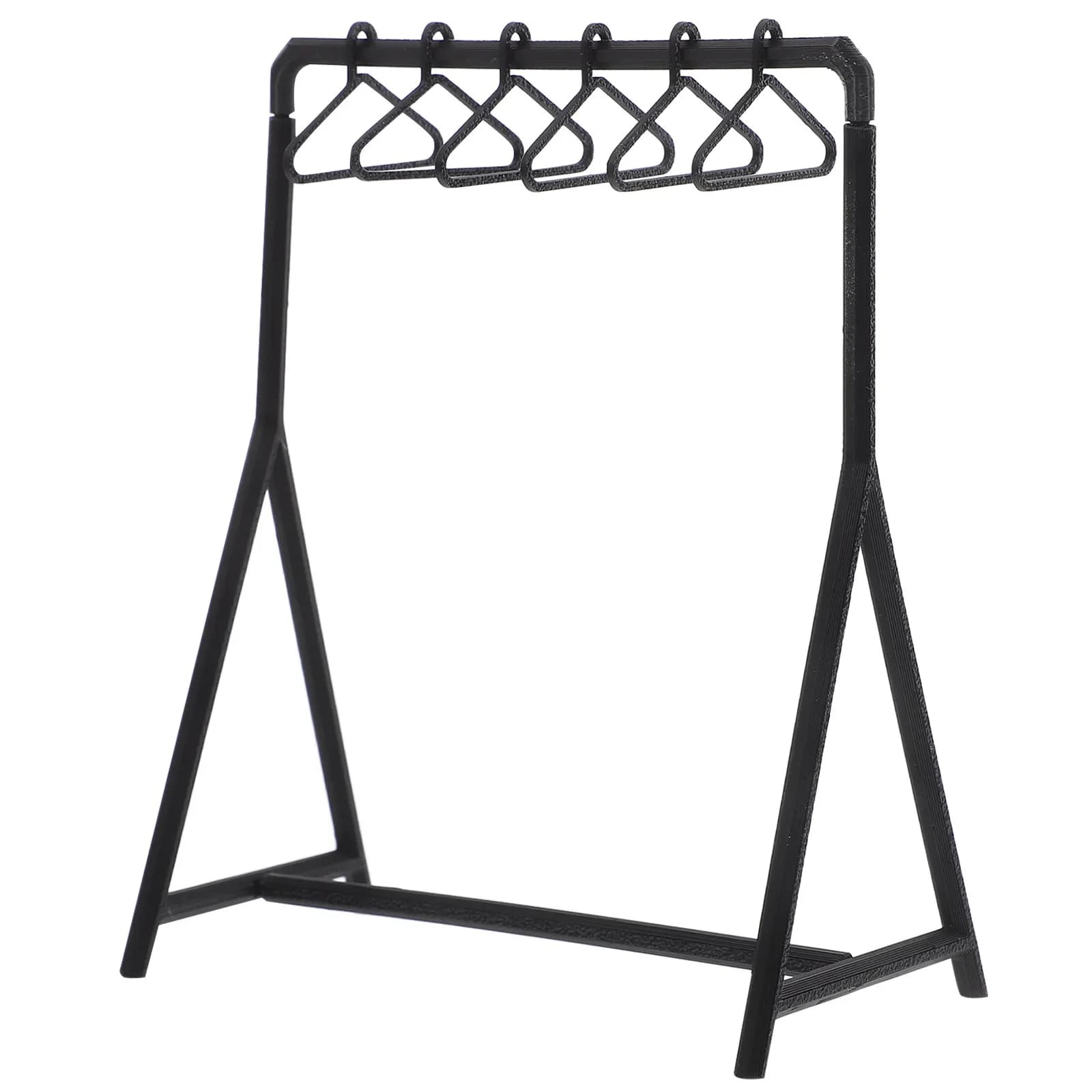 1Set Mini Clothes Rack Miniature Hanger Storage Organizer Mini House Clothing Display Stand Compact Plastic Clothes Hanger