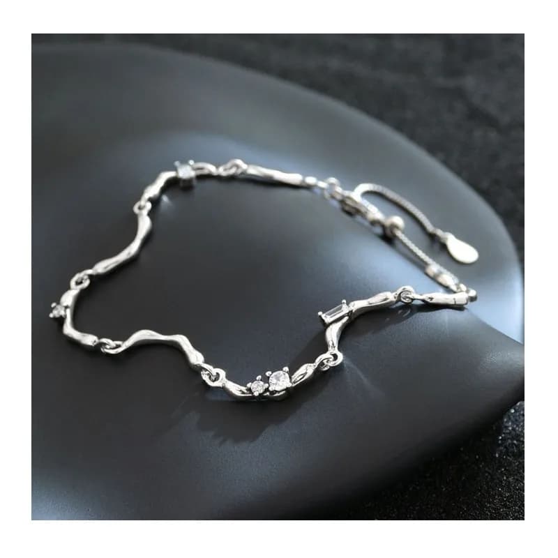 Bracciale a Onda Irregolare Versione Coreana di Tendenza, Gioiello Personalizzato a Fiore con Spine da Donna