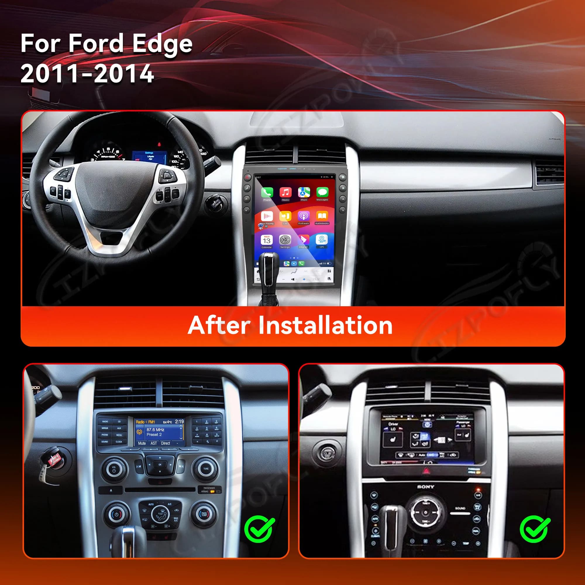 12.1inch Android 13 For Ford EDGE 2011-2014 Car Radio GPS Navigation DSP Head Unit Multimedia Player Audio Stereo