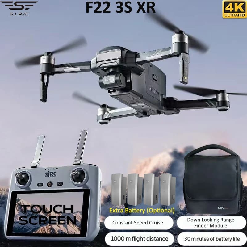 Nuovo Drone SJRC F22 S3 XR con Gimbal a 3 Assi, Fotocamera 4K HD, GPS, WiFi 5G, Schermo Touch, Quadricottero RC per Fotografia Aerea, Regalo