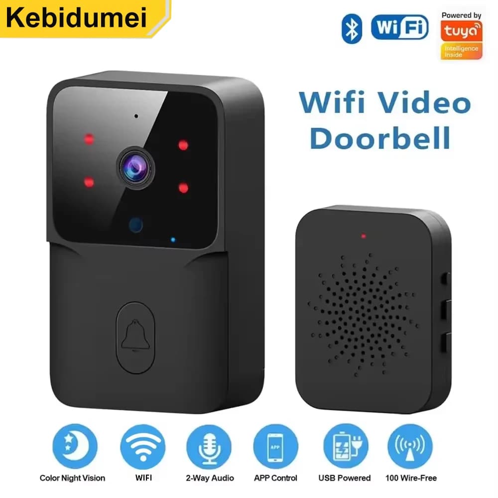 Tuya Videocitofono WiFi Campanello per porta Smart Home Batteria ricaricabile senza fili Telecamera HD esterna Campanello visivo audio bidirezionale