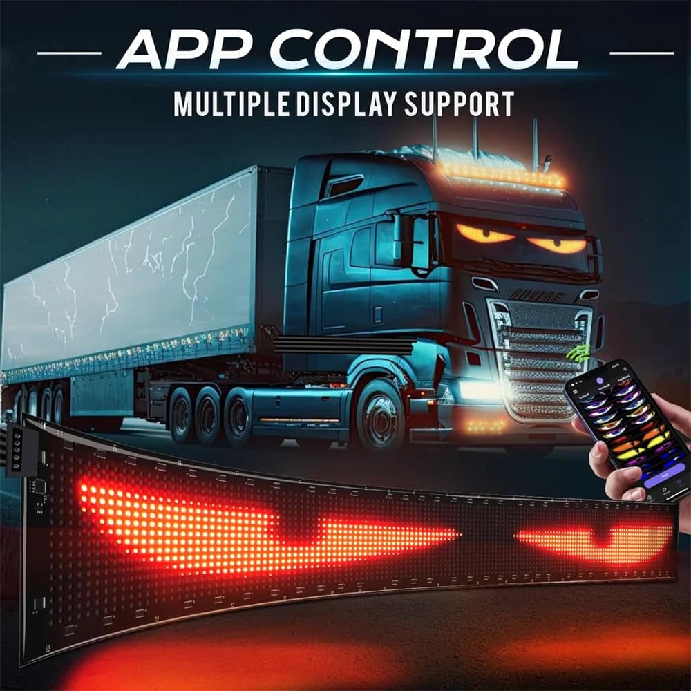 Cartello per auto a LED Pannello a matrice LED programmabile Schermo flessibile Segnale a scorrimento Messaggio di animazione Controllo APP per auto Negozio Bar Party
