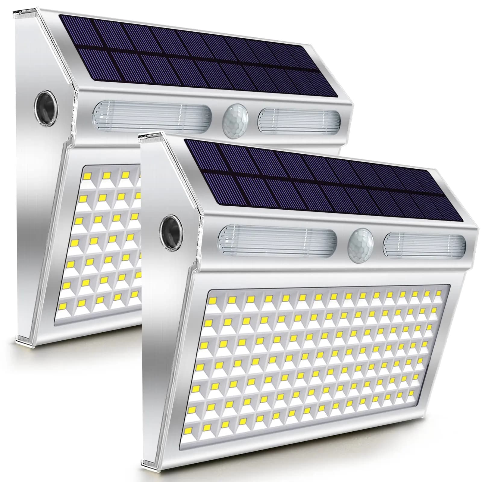 112 luci esterne solari a LED Lampada con sensore di movimento solare a LED in acciaio inossidabile Illuminazione di sicurezza impermeabile per garage porta d'ingresso