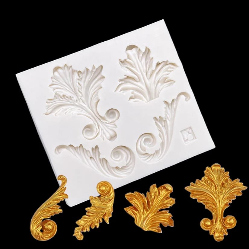 Set di stampi per zucchero in silicone con motivo simmetrico, strumenti per decorare torte fondente