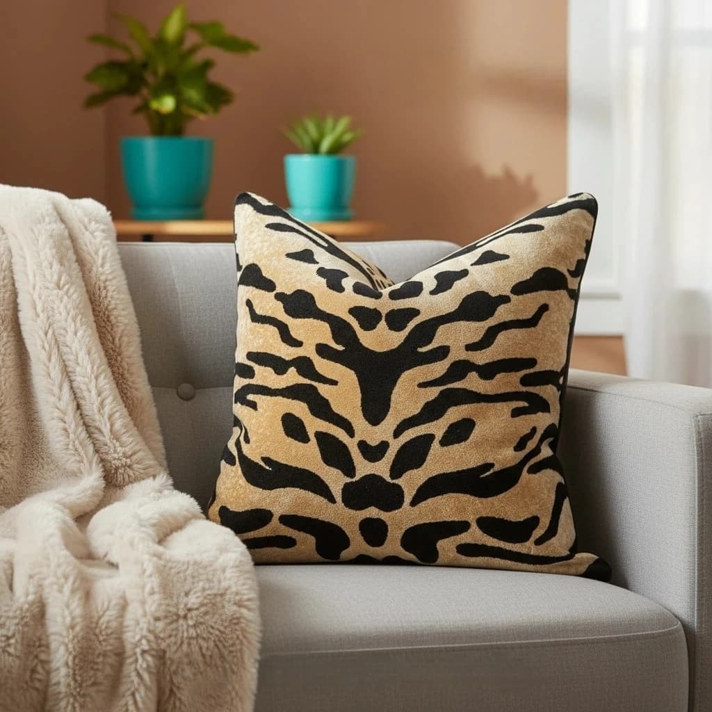 1 fodera per cuscino decorativa di lusso, con motivo tigre e leopardo, alla moda, 30x50 45x45 50x50, copricuscino di alta gamma