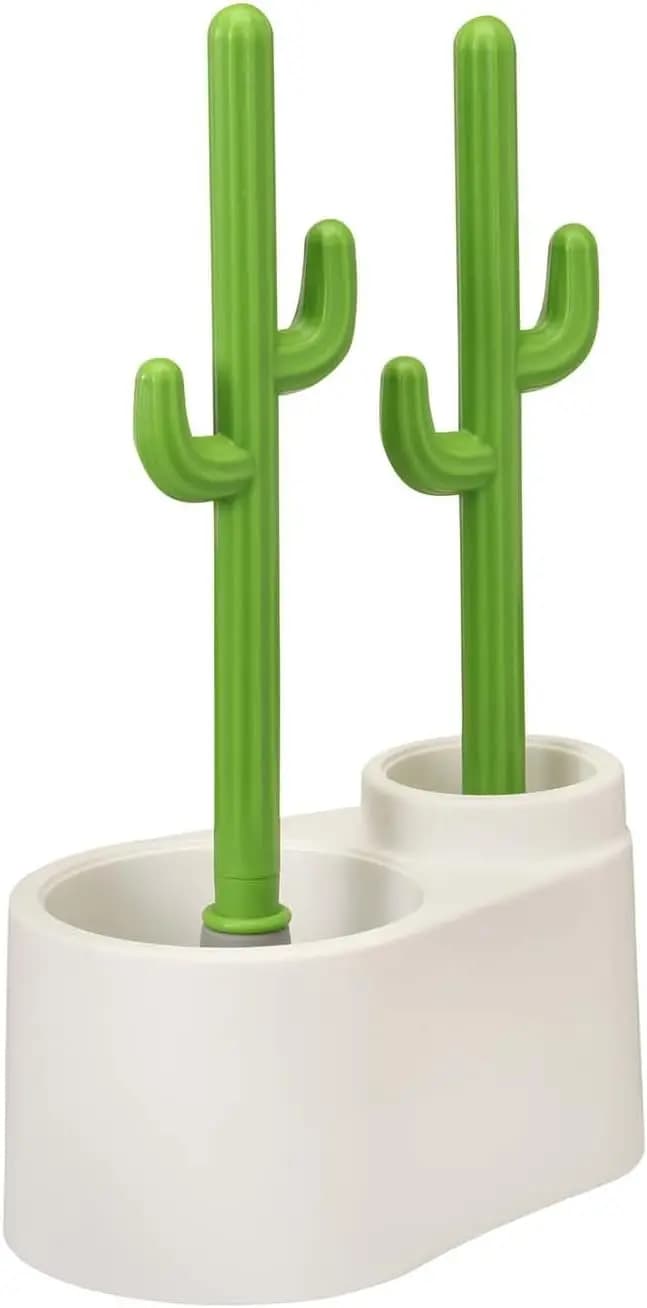 Set di sturalavandini e spazzole a forma di cactus per la pulizia del bagno - 1 set, strumento efficiente per il bagno