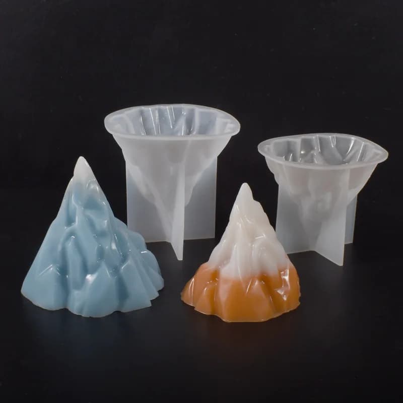 Nuovo stampo Snow Mountain Stampi per candele Iceberg Vulcano Mount Fuji Rock Ornament Specchio in gesso Vassoio per il ghiaccio Stampo in silicone natalizio