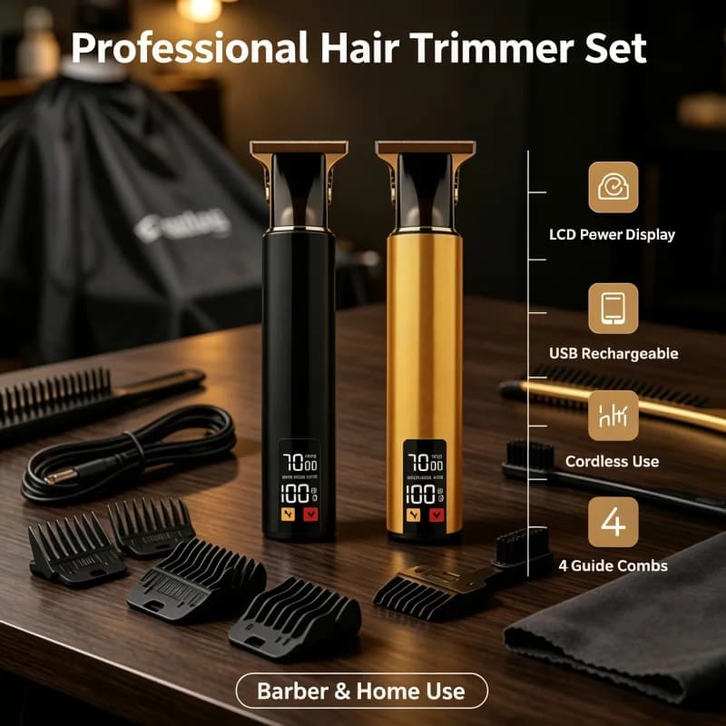 Hot Retro T9 Professional Hair Clipper/Accessories for Men USB Fast Charging Beard Body Hair Trimmer Precision Electric Shaver