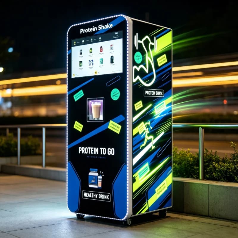 Intelligent Commercial Protein Powder Vending Machine Touch Screen Design With Blending Function & Cashless Payment System