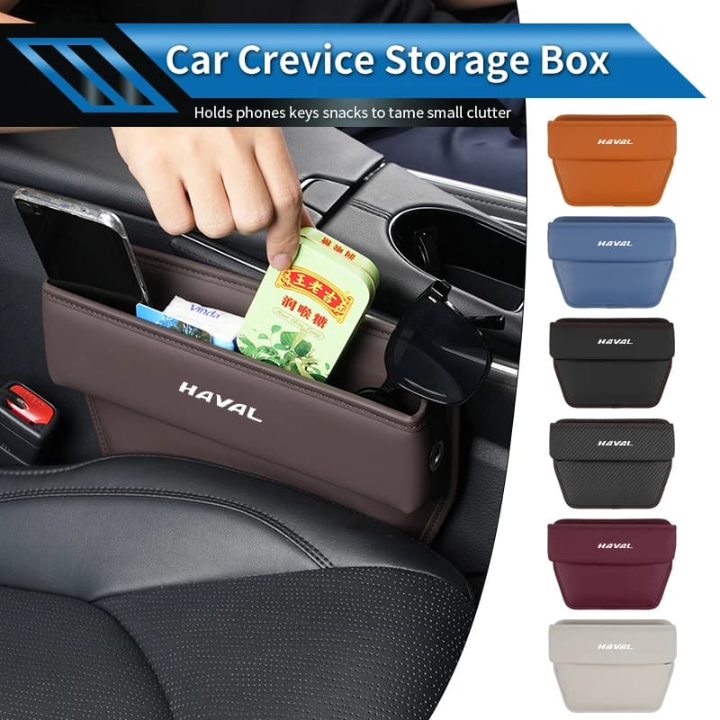 Car Trapezoidal Seat Gap Organizer PU Leather Storage Box Auto Accessories For Great Wall Haval H7 H8 H9 M4 F7X F7H H2S Jolion