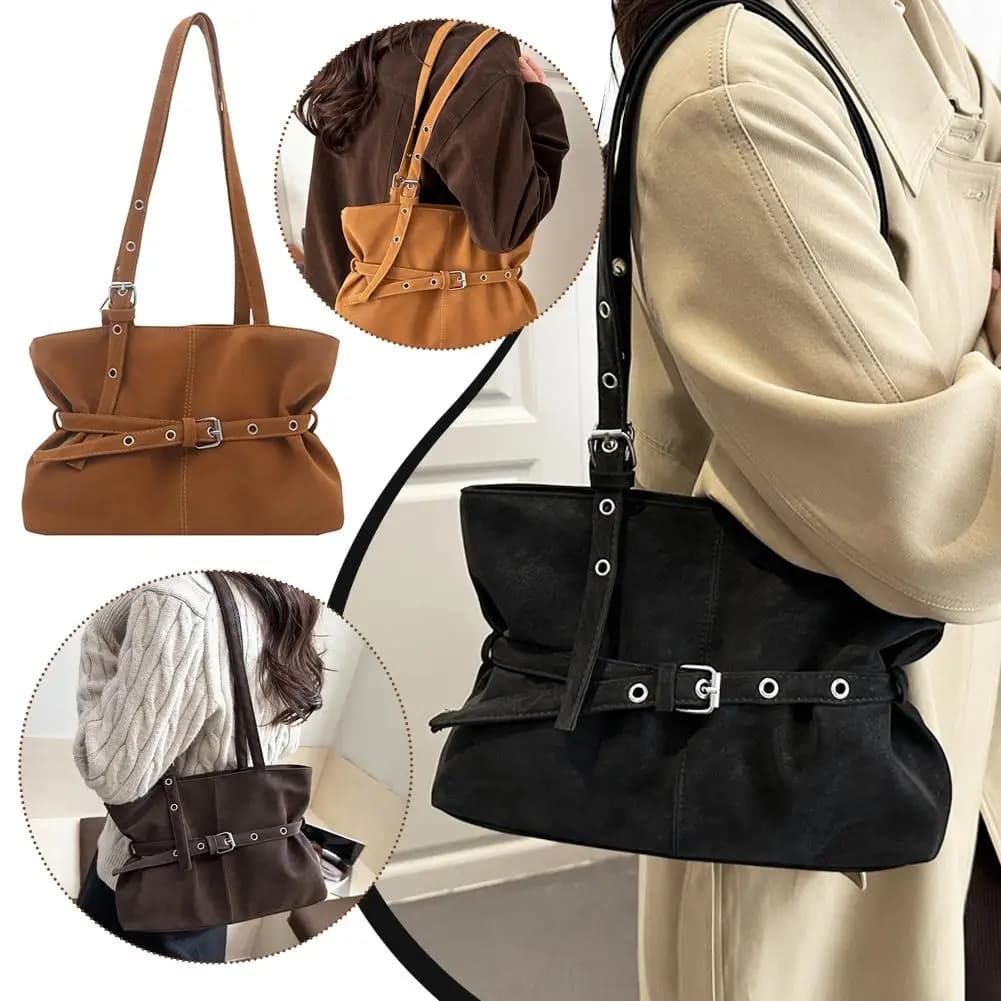 New Women's Bag Fashion Style Suede Handbag Commuter Versatile High End Single Shoulder Crossbody Bag
