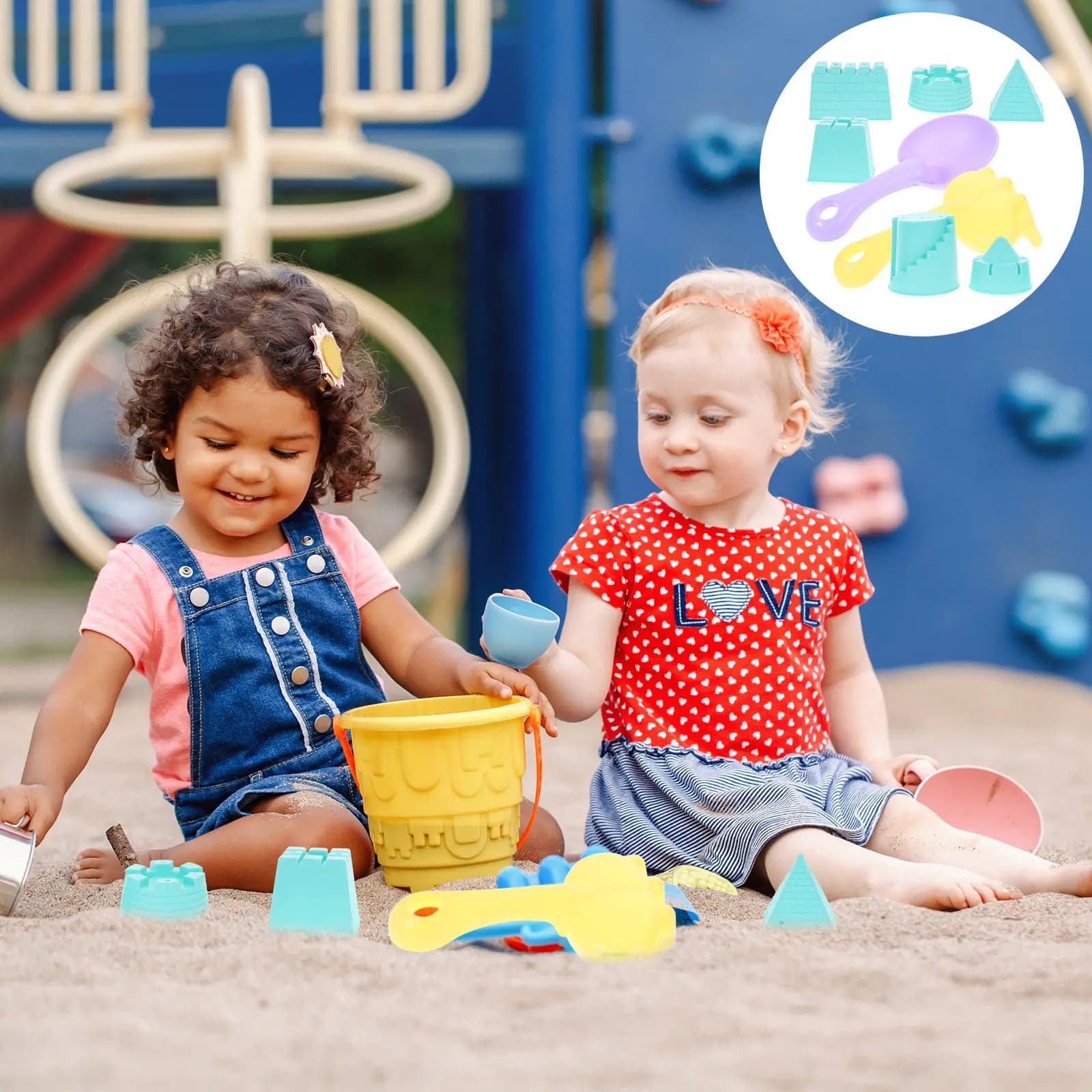 Set Estivo da Spiaggia per Bambini, Attrezzi per Costruire Castelli di Sabbia, Gioco Interattivo all'Aperto per Coordinazione Occhio-Mano