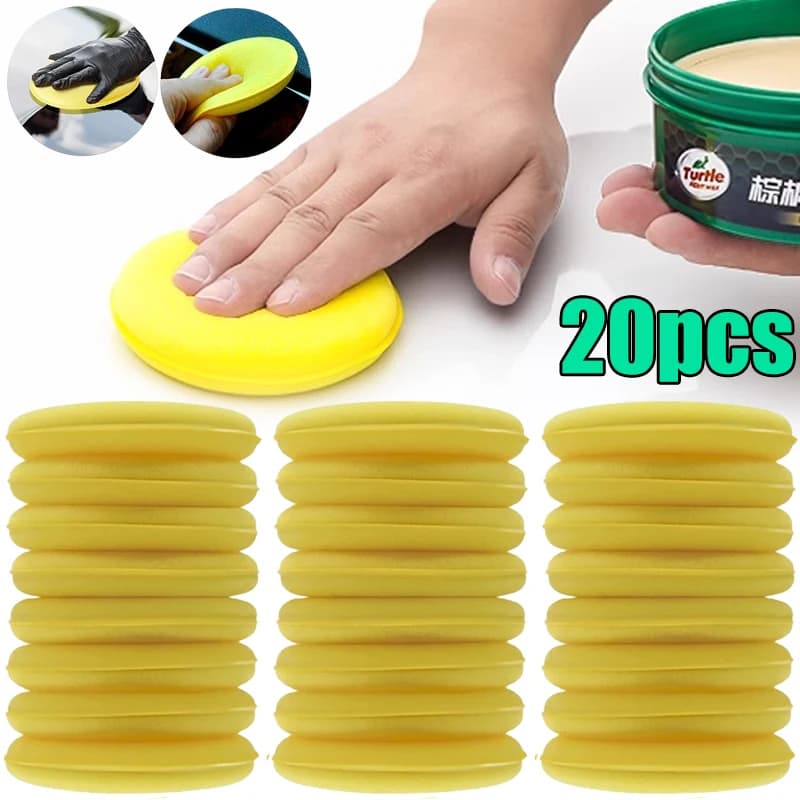 5/20pcs Auto Rotonda Ceretta Polacco Spugne Schiuma Applicatore Tamponi Polimerizzazione e Lucidatura Spugne Applicatore Pulito Vernice Lucidatura