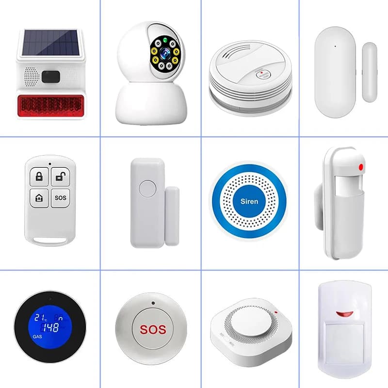 TUYA GSM Host di allarme di sicurezza domestica 433MHZ Rilevatore di movimento antifurto wireless Smart Life APP Controllo rilevatore di fumo antincendio