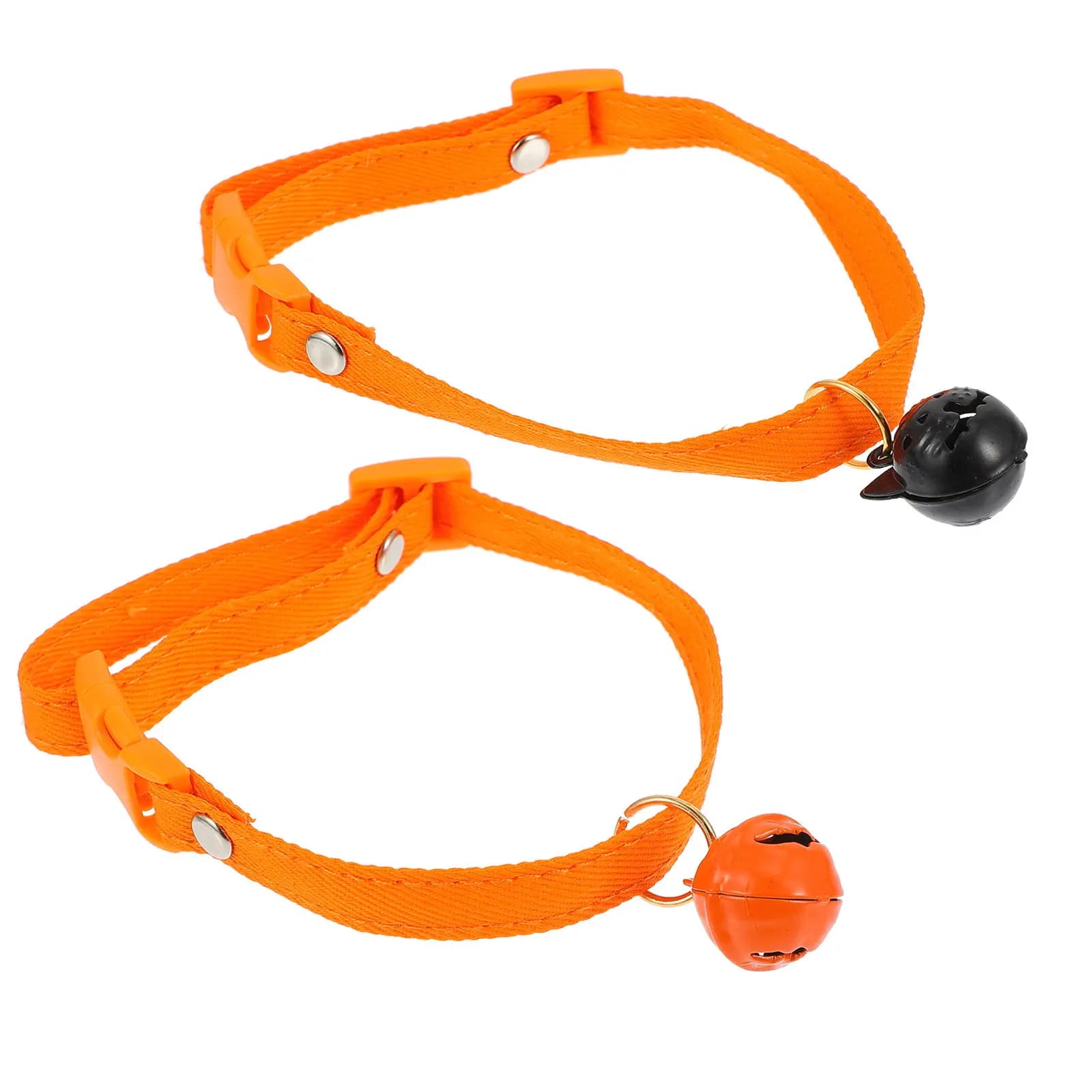 2Pcs Halloween Cat Dog Collar Pumpkin Ghost Pendant Adjustable Pet Bell Collar Decorative Pet Necklace Cosplay Party Supplies