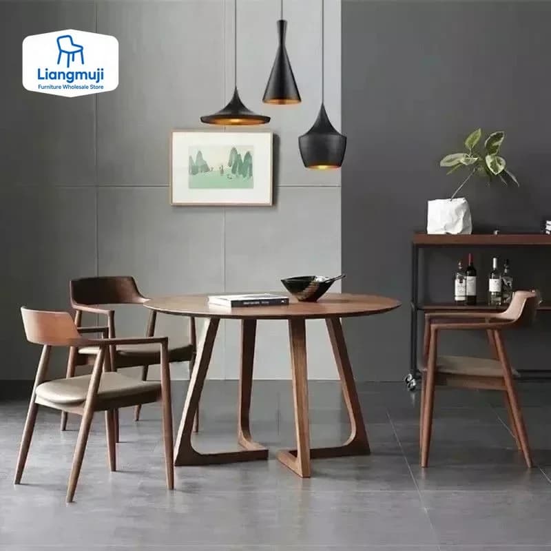 Tavoli da pranzo moderni Tavolo rotondo in legno massello Organizzatore Biblioteca Centro Tavolo rotondo Scrivania Soggiorno nordico Mobili per la casax Mesa