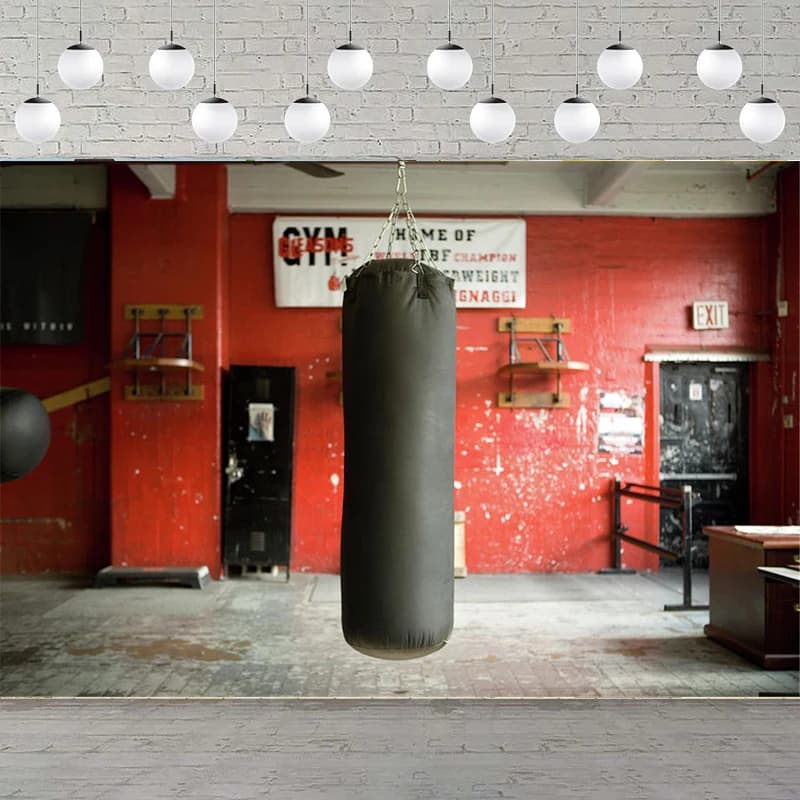Photo background Gym Boxing Poster Packing Red Brick Wall Fitness Boxing Background Banner Decor