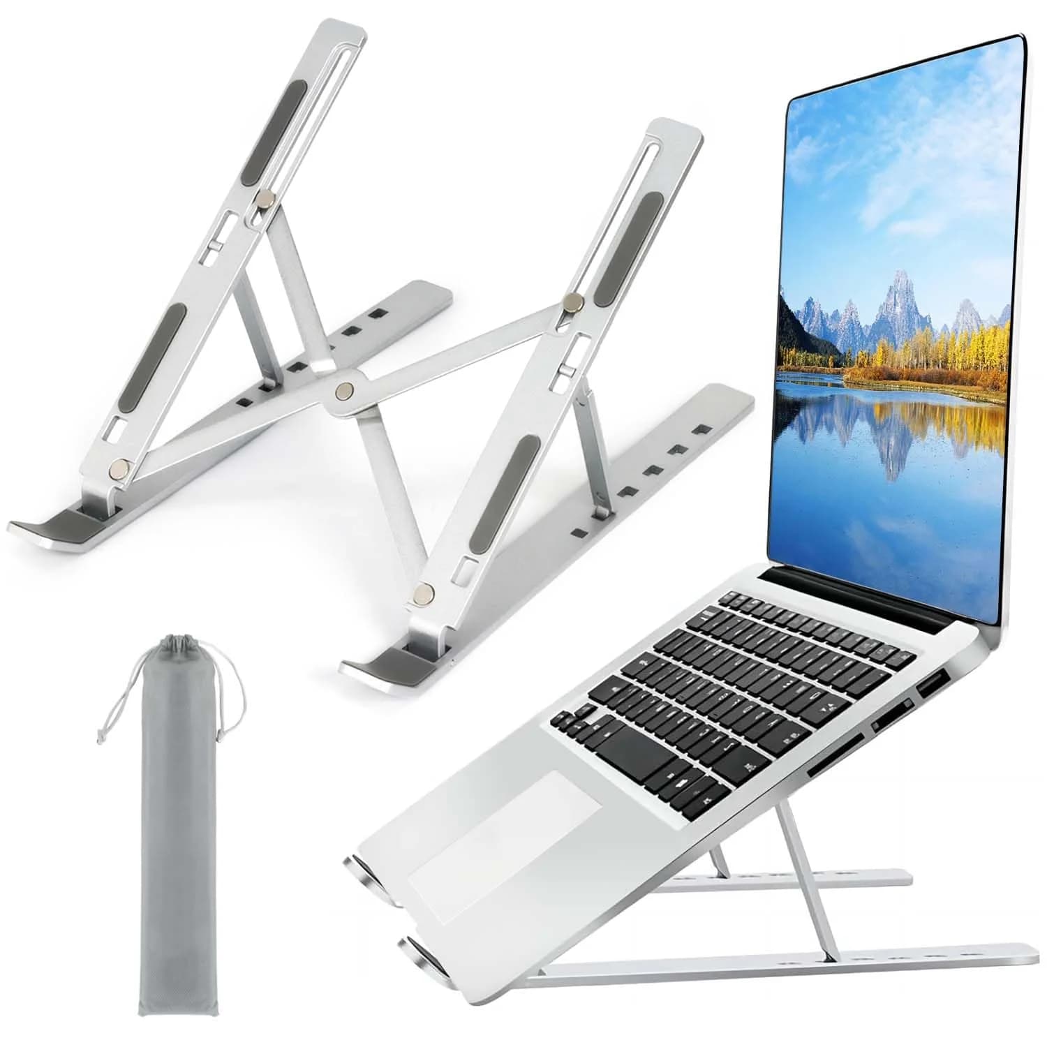 Supporto per laptop Supporto in alluminio PC Staffa per laptop portatile Supporto per MacBook Air Pro Accessori Base superiore pieghevole per PC Notebook
